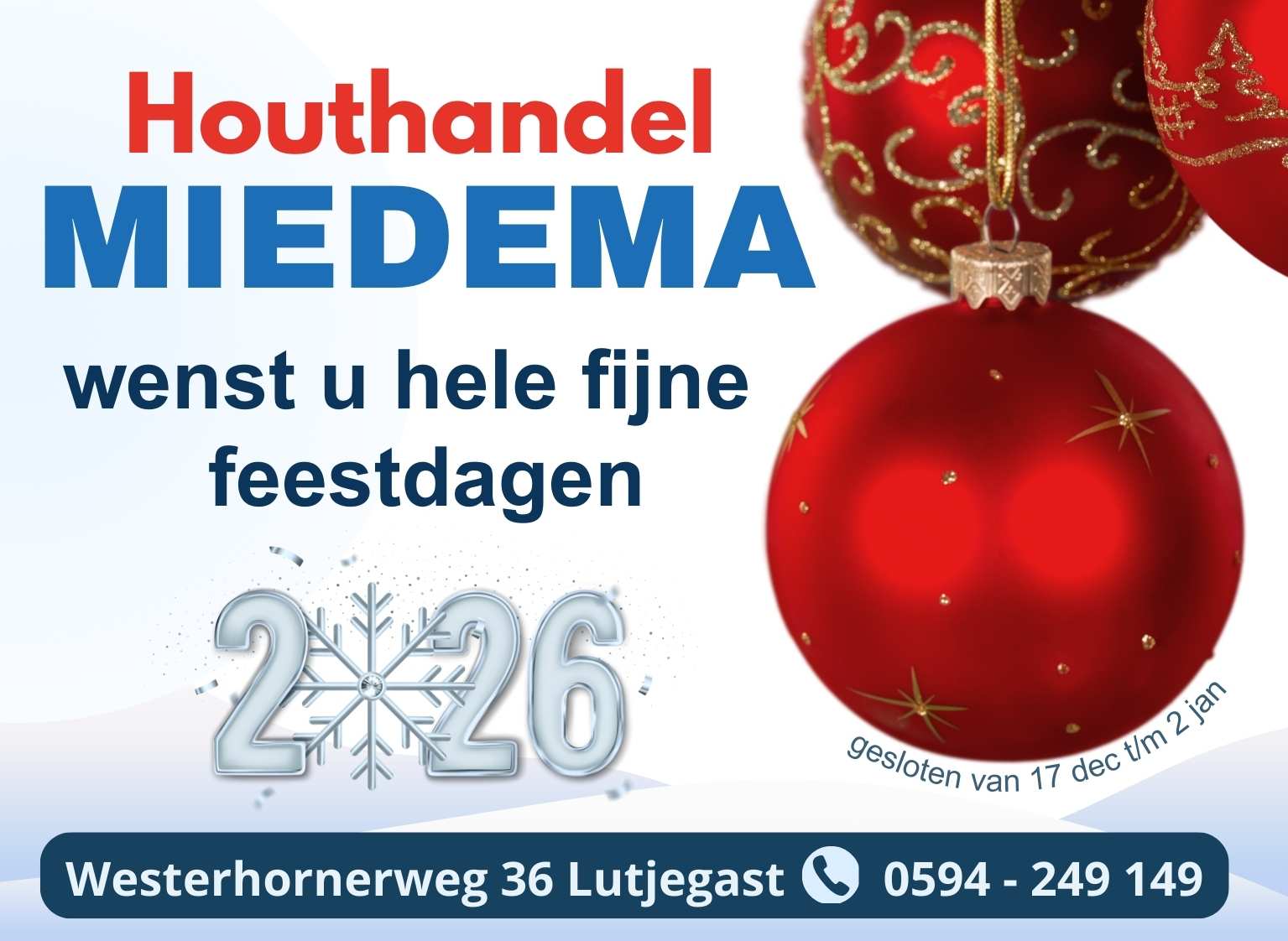 kerstadvertentie houthandel